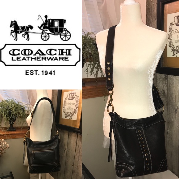 Coach Handbags - Coach Legacy Black Boho Leather Multi Crossbody
